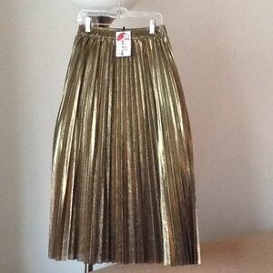 🖤 SALT 'Clothing Brand' Gold Metallic Midi Skirt